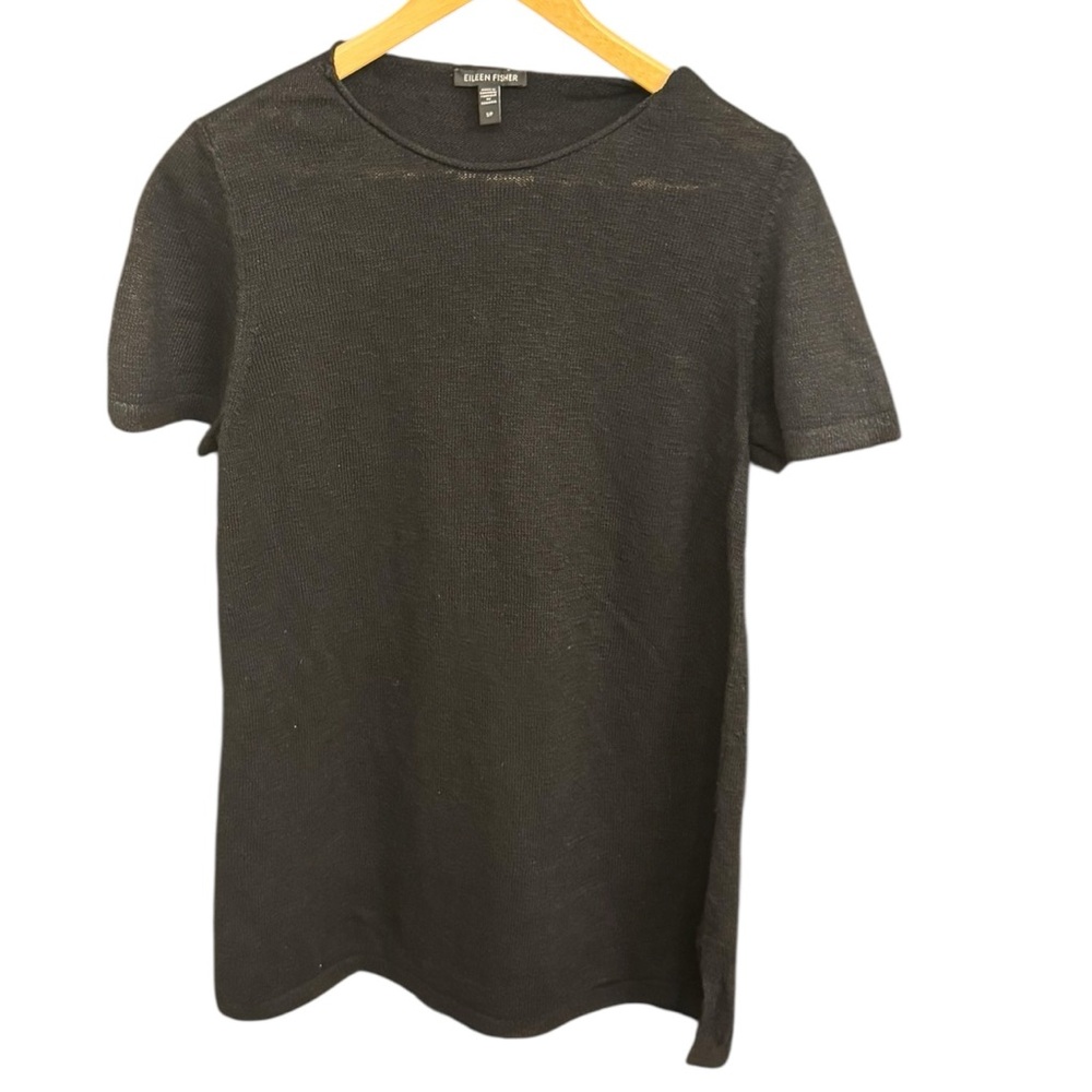 Eileen Fisher Cotton/Linen Roll Neck Crew Tunic